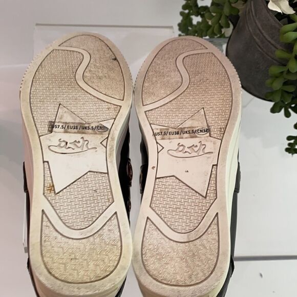 LORIBLU Platform Grommet And Zip Creeper Chunky Embellished Sneakers Black  7.5 - Picture 12 of 16